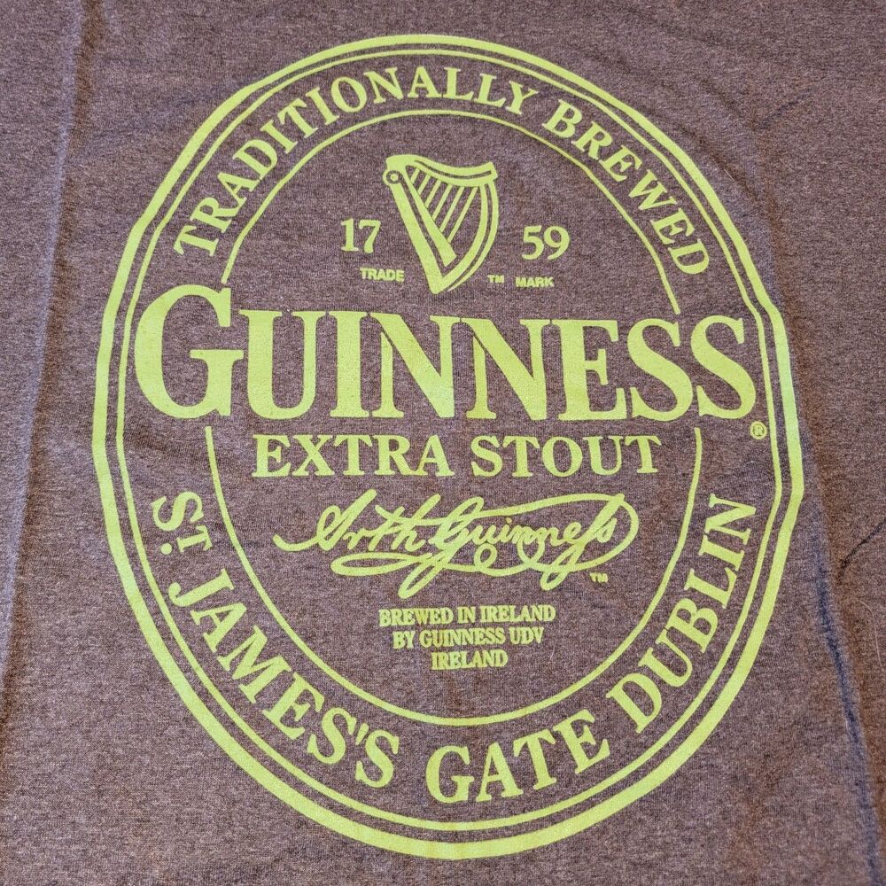 Guinness Graphic Tee Dark Grey Logo Short Sleeve - Size XXL